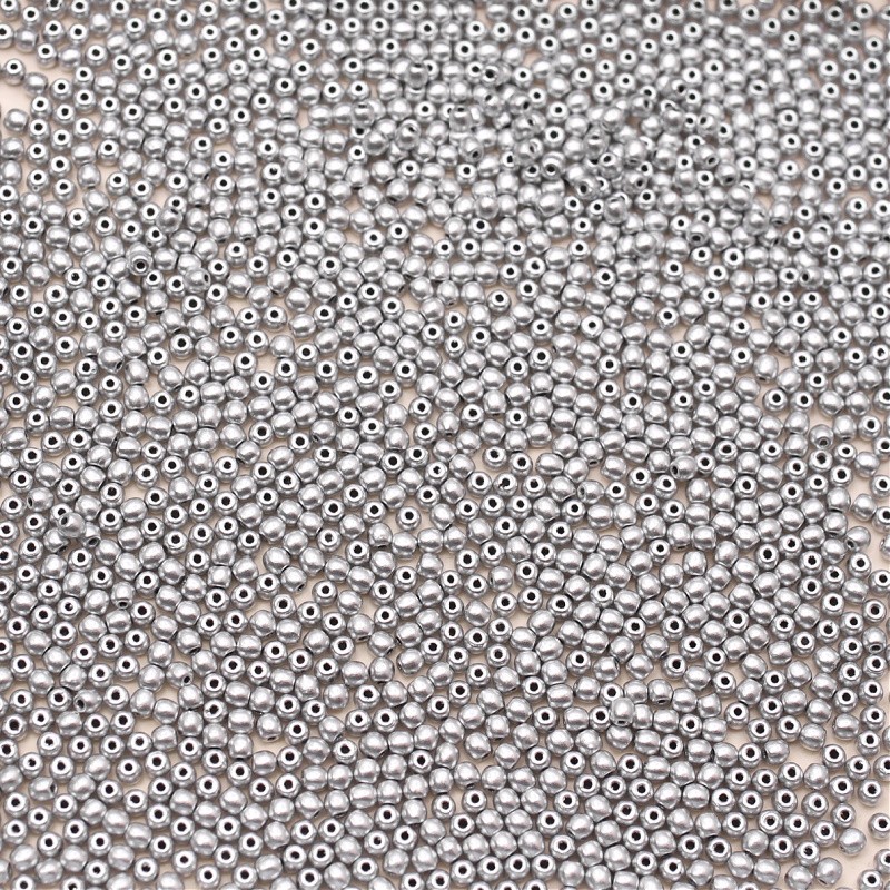 Czech beads/ balls 3mm/ silver matte/ 50pcs/ SZGBKG03B004