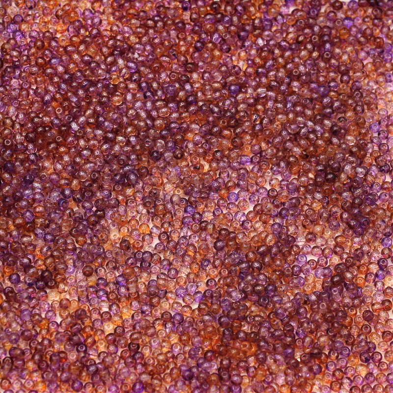 Koraliki Czeskie/ kulki 3mm/ crystal transparent purple/orange/ 50szt/ SZGBKG03B015