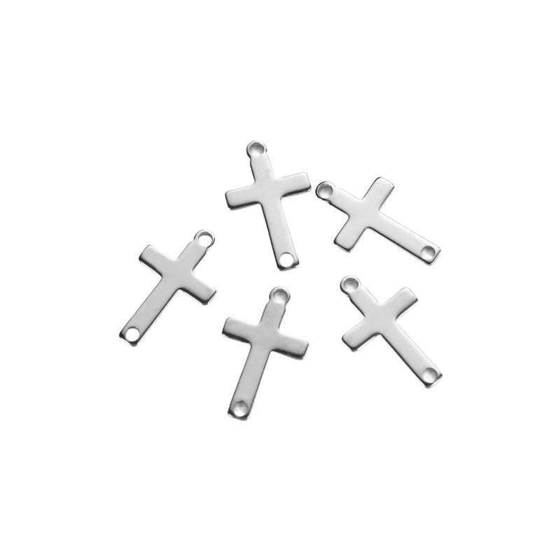 Cross / pendant / connector / surgical steel / 21x13mm 1pc ASS187