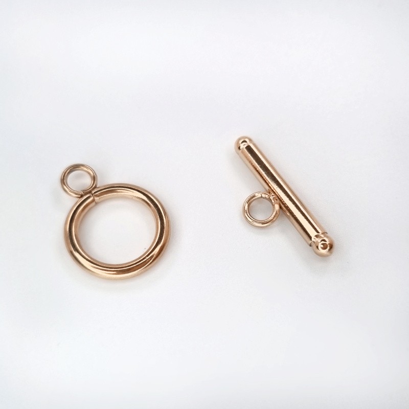 Two-piece toggle clasp/ surgical steel/ rose gold 14mm 1 set ASS288RG