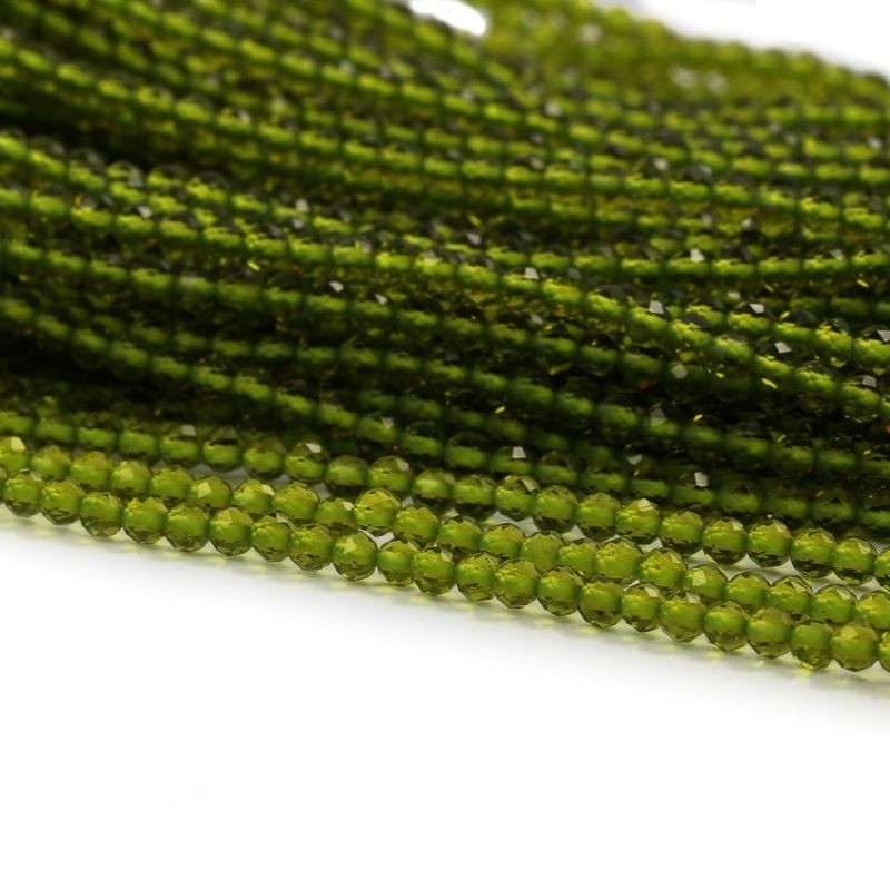 Koraliki ciemny zielony spinel/ kulki fasetowane 2mm/ ok. 195szt KASGRF0202