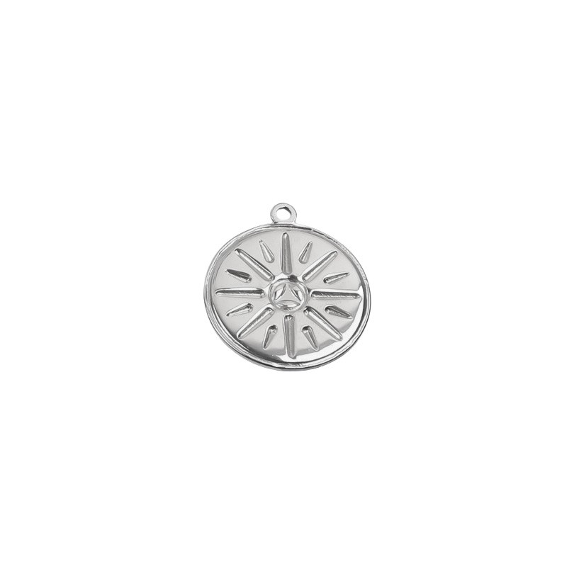 Coin pendant / surgical steel / 25mm 1pc ASS409