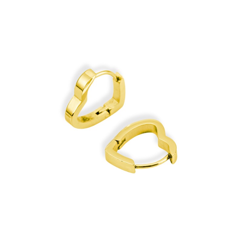 Gold heart earrings/ surgical steel/ 16x15mm 2pcs BKSCH79KG