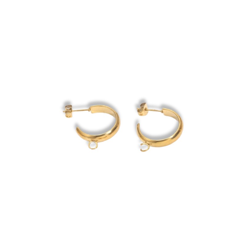 Open hoop earrings gold/ surgical steel/ 15x19mm 2pcs BKSCH86KG