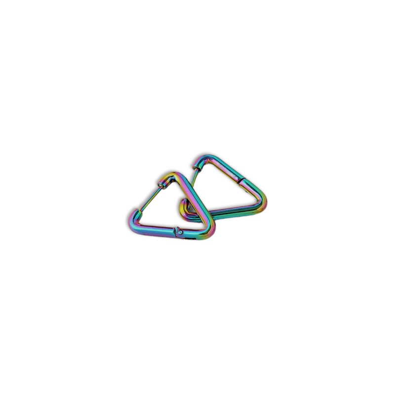Rainbow earrings delicate triangles/ surgical steel/ 18x2.5mm/ 2pcs BKSCH84RB