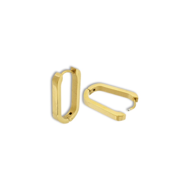 Gold earrings ellipse/ surgical steel/ 17x3mm/ 2pcs BKSCH87KG