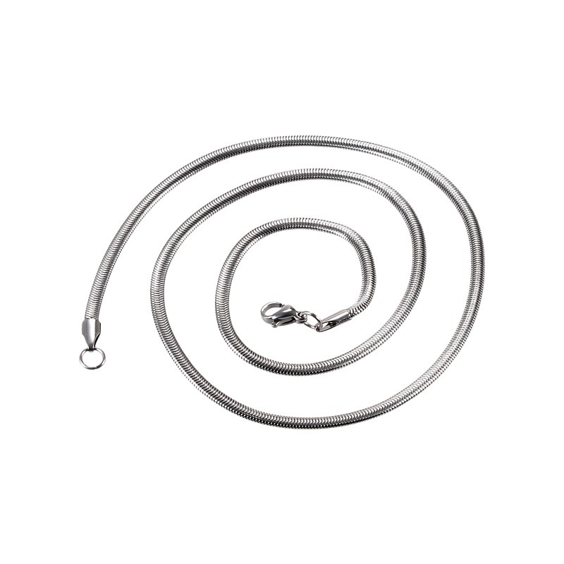 Snake chain flat 4mm/ titanium steel approx. 50cm/ with clasp LLSCHG28TY