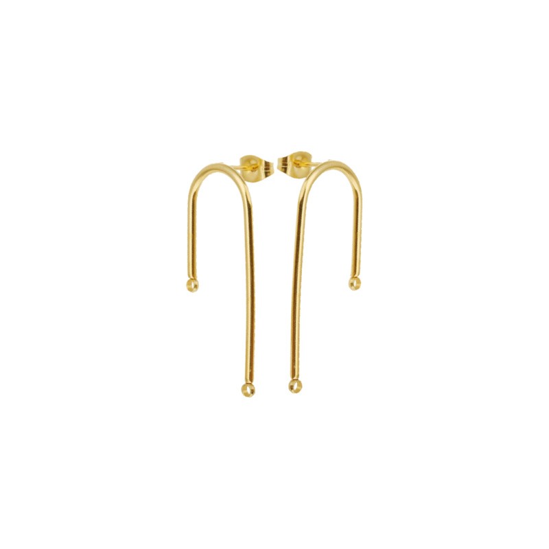 Gold hooks with eyelets 36mm / stainless steel 2pcs BKSCH81KG