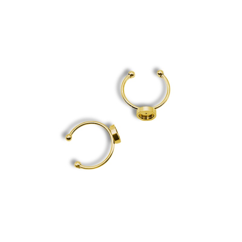 Ring base for cabochon 6mm/ gold/ surgical steel/ 1 pc OKPI06SCH01KG