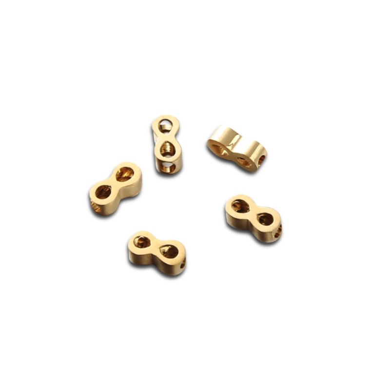 Spacer infinity/ surgical steel/ gold 8x4mm 1pc ASS493KG