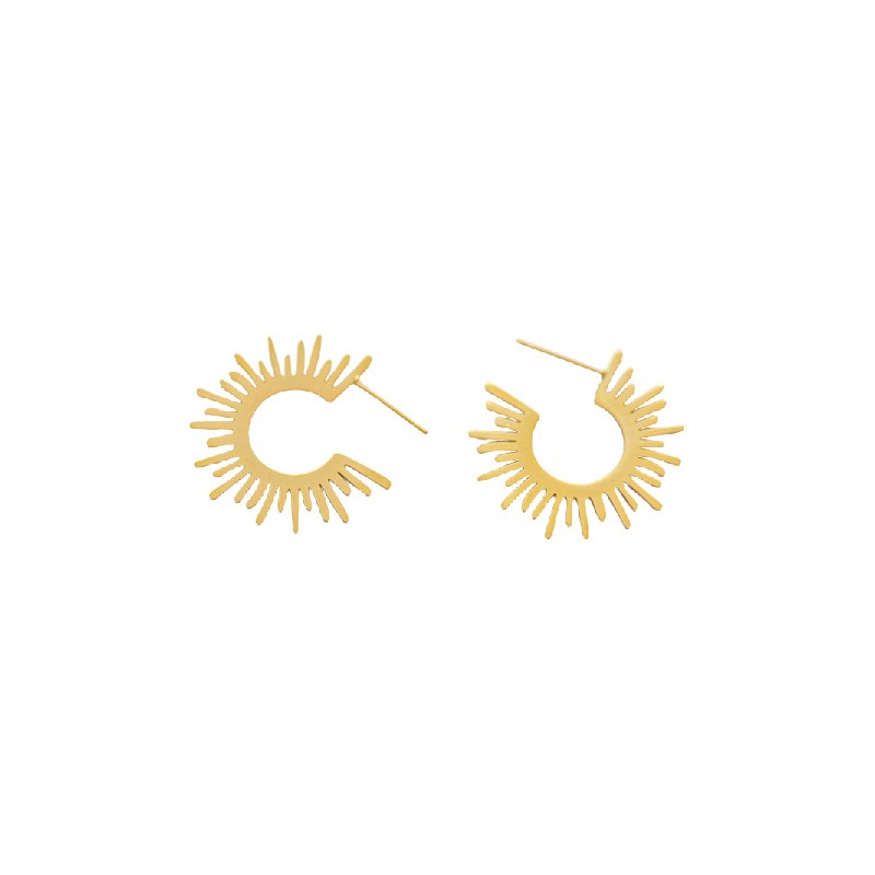 Sun earrings/ studs 27mm with stopper/ surgical steel/ gold 1 pair BSCHSZ033KG