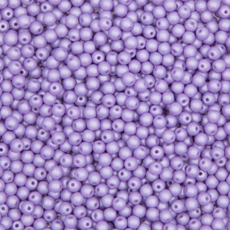 Czech beads/ balls 4mm/ powdery-pastel purple/ 25pcs/ SZGBKG04-KO-29308AL