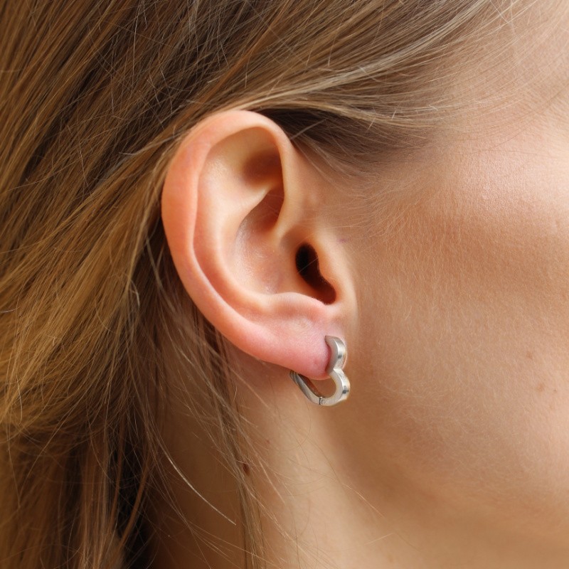 Heart earrings/ surgical steel/ 16x15mm 2pcs BKSCH79