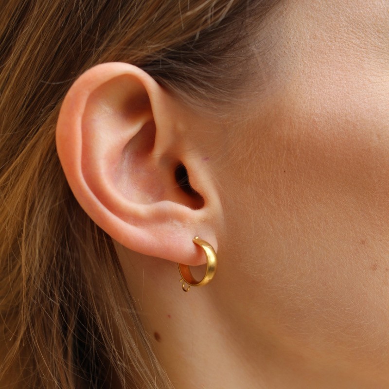 Open hoop earrings gold/ surgical steel/ 15x19mm 2pcs BKSCH86KG