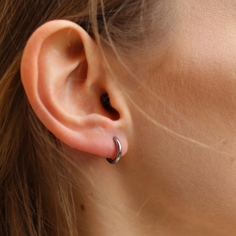 Hoop earrings/ surgical steel/ 13x2.5mm 2pcs BKSCH88