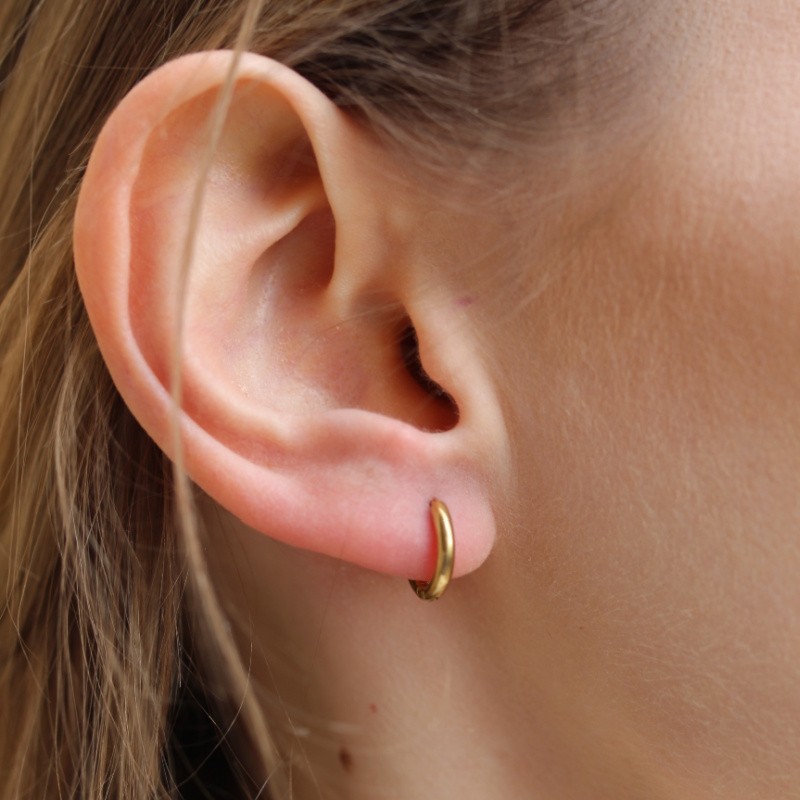 Gold hoop earrings / surgical steel / 12x2mm 2pcs BKSCH88KG