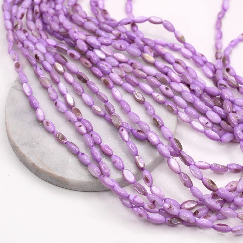 Shell beads/ purple olives approx. 5x10mm/ string 38cm MU139H