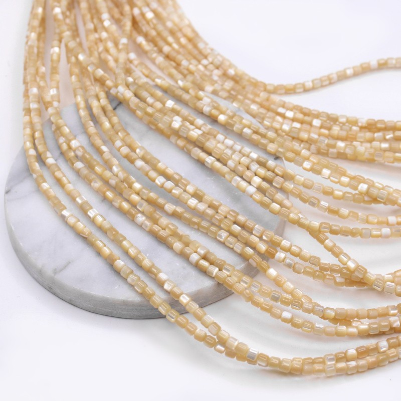 Mother of pearl beads/ light brown shafts approx. 3.5mm/ 110pcs/string MU209A