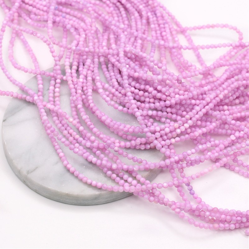 Mother of pearl beads/ balls 3mm cool pink/ 37cm/string MUKU03F