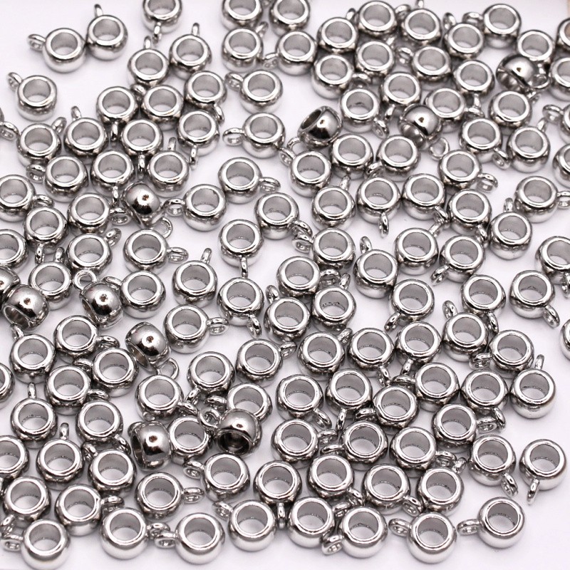 Koraliki gładkie przekładki/ krawatki 4szt srebrne 8x5x11.5mm AAT570A