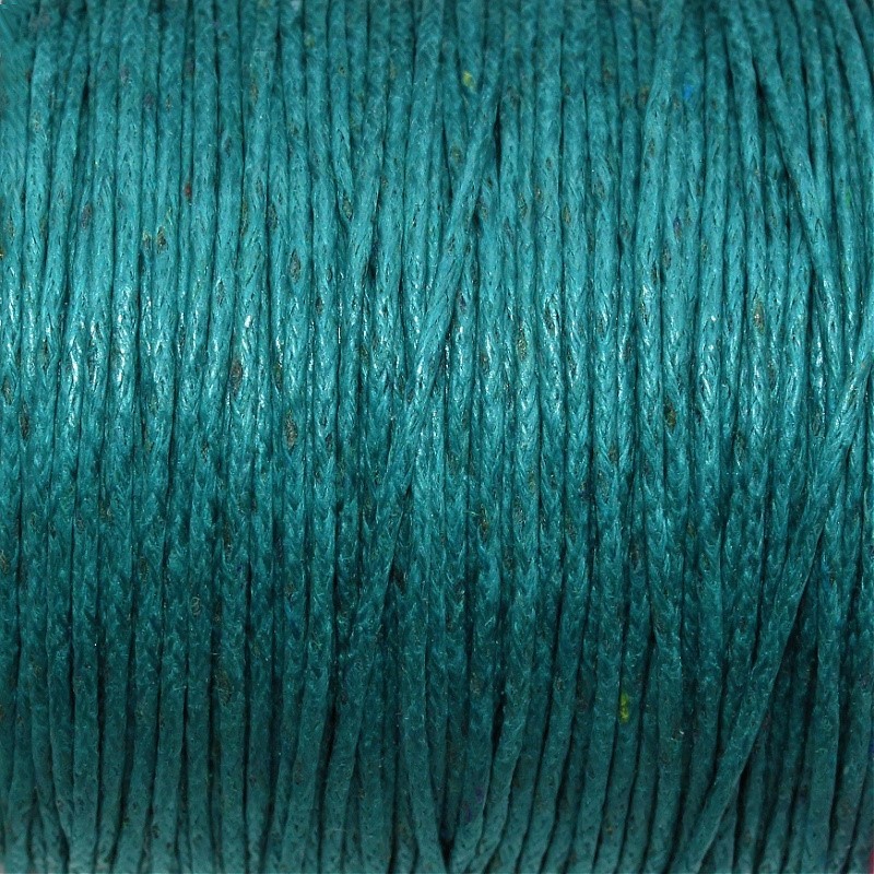 Waxed cotton cord 25m (spool) dark turquoise 1mm PWZWR1039