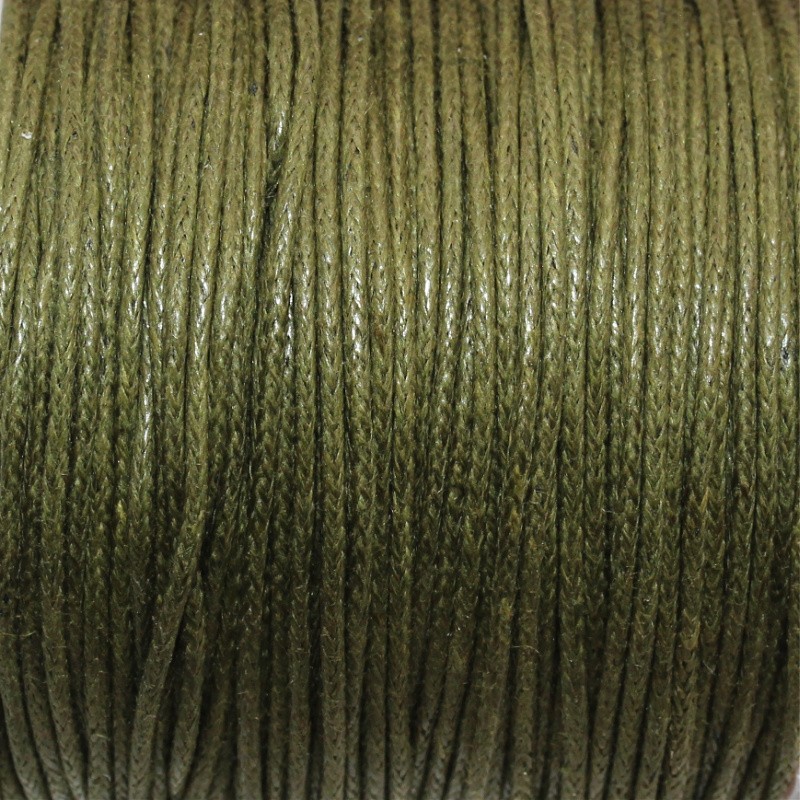 Sznurek bawełniany woskowany 25m (szpula) leśna zieleń 1mm PWZWR1041