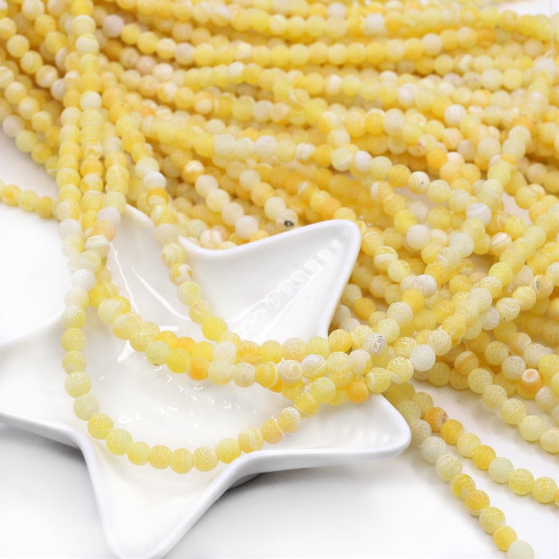 Yellow etched agate/ beads balls 6mm/ 60pcs (string) KAAGT0614
