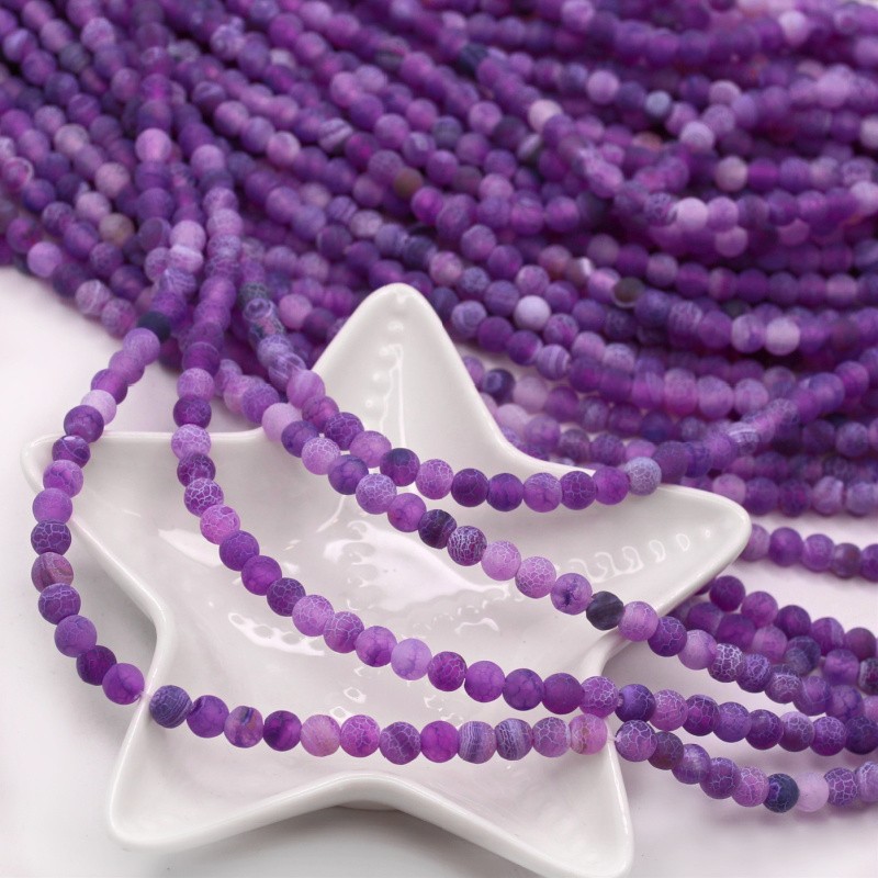 Etched agate purple/ beads balls 6mm/ 60pcs (string) KAAGT0618