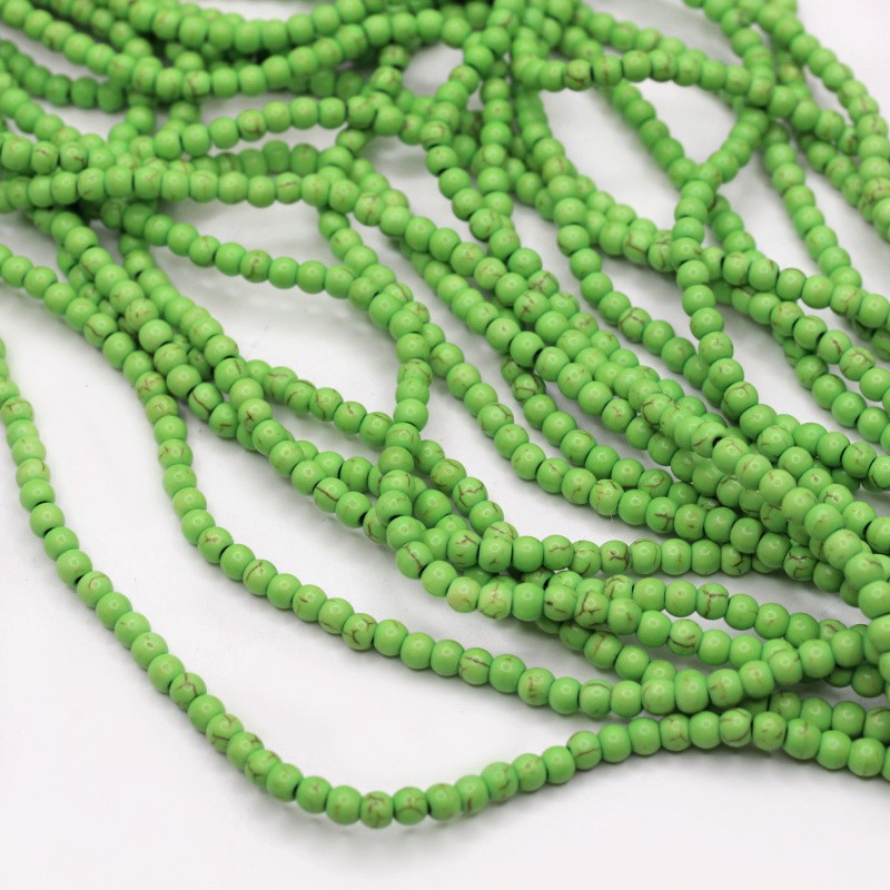 Howlite beads green/ balls 4mm/ 98pcs/string HOZKU04A