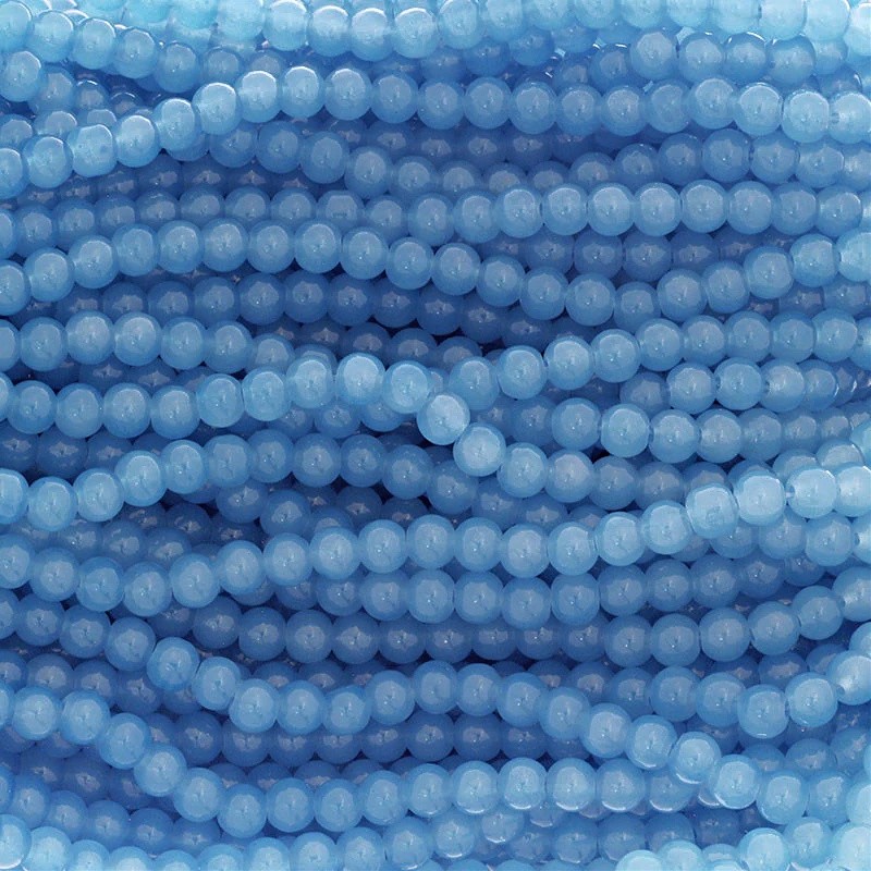 Pastels / glass beads 6mm gray blue 140 pieces SZPS0665