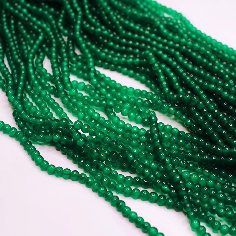 Pastels beads/ glass balls 6mm/ forest green/ 134pcs SZPS0668