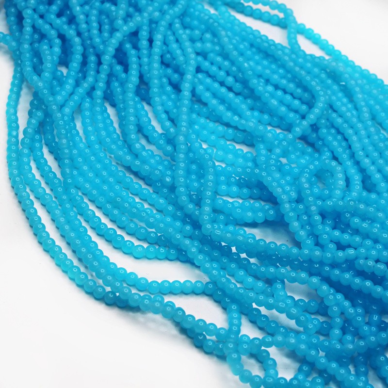Pastels / glass beads 4mm juicy blue 200 pieces SZPS0458A