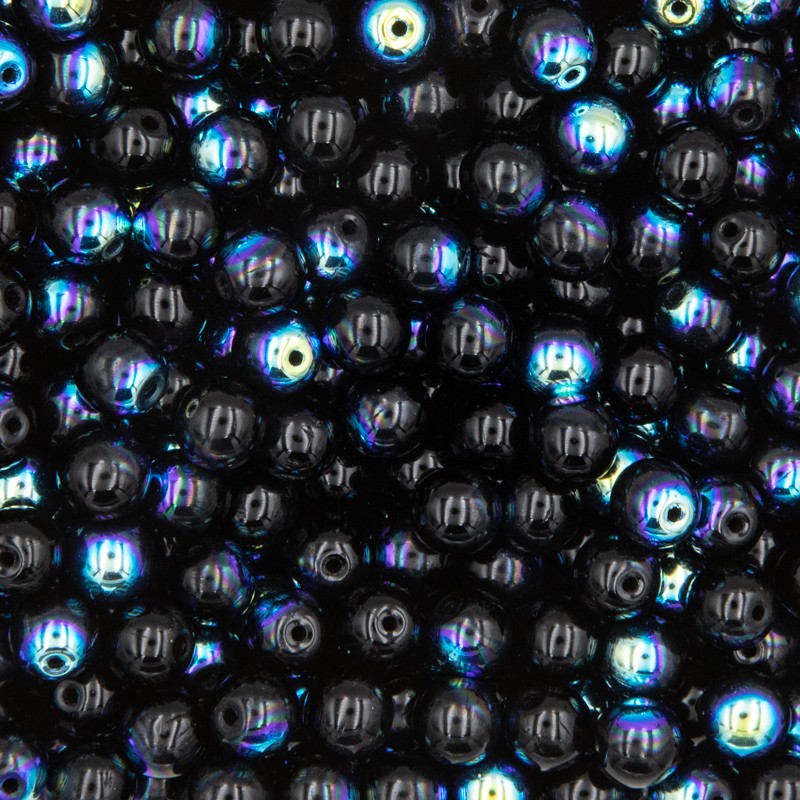 Czech beads/ balls 3mm/ jet AB/ 50pcs/ SZGBKG03C016