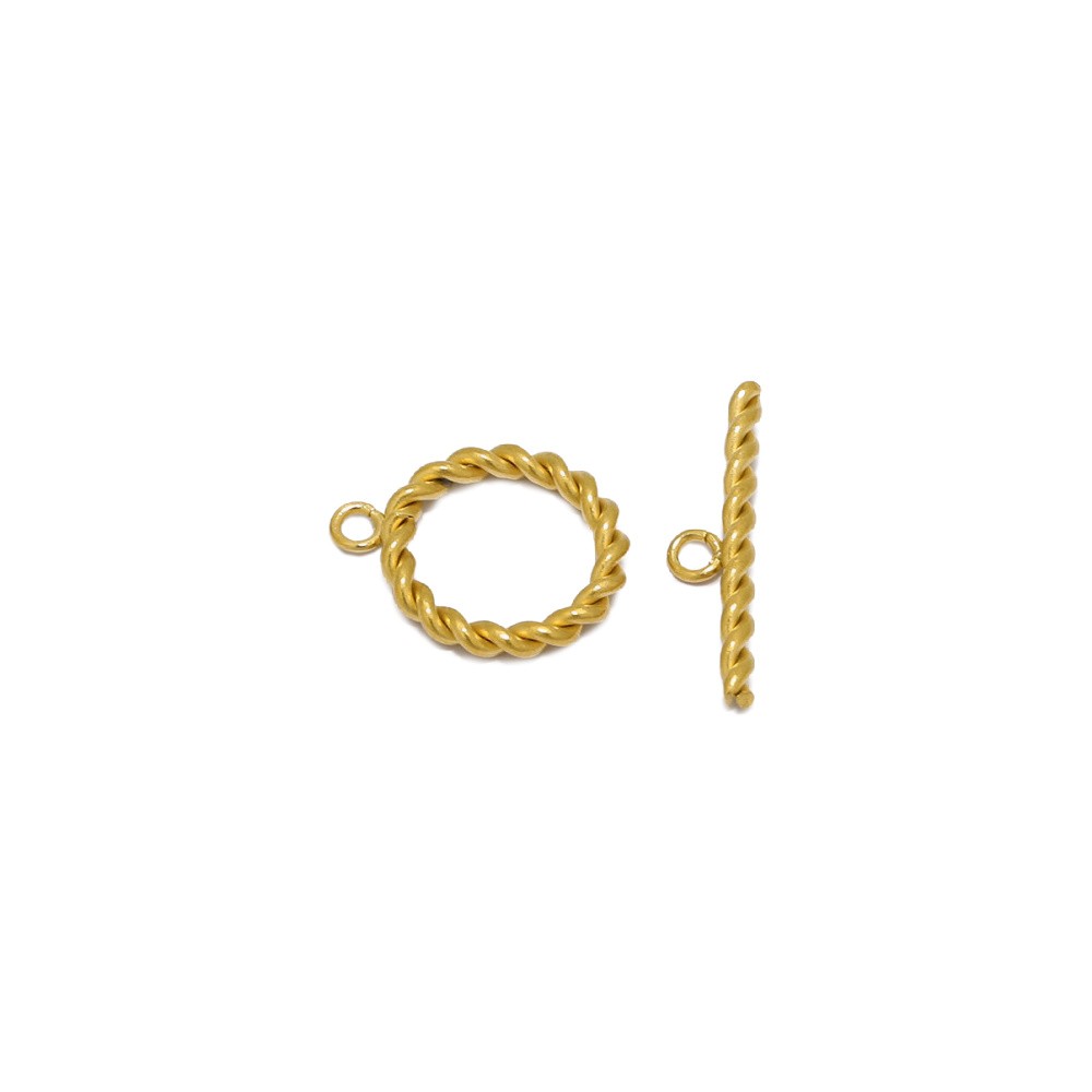 Two-piece decorative toggle clasp gold/ surgical steel/ 15mm 1 set ASS509KG