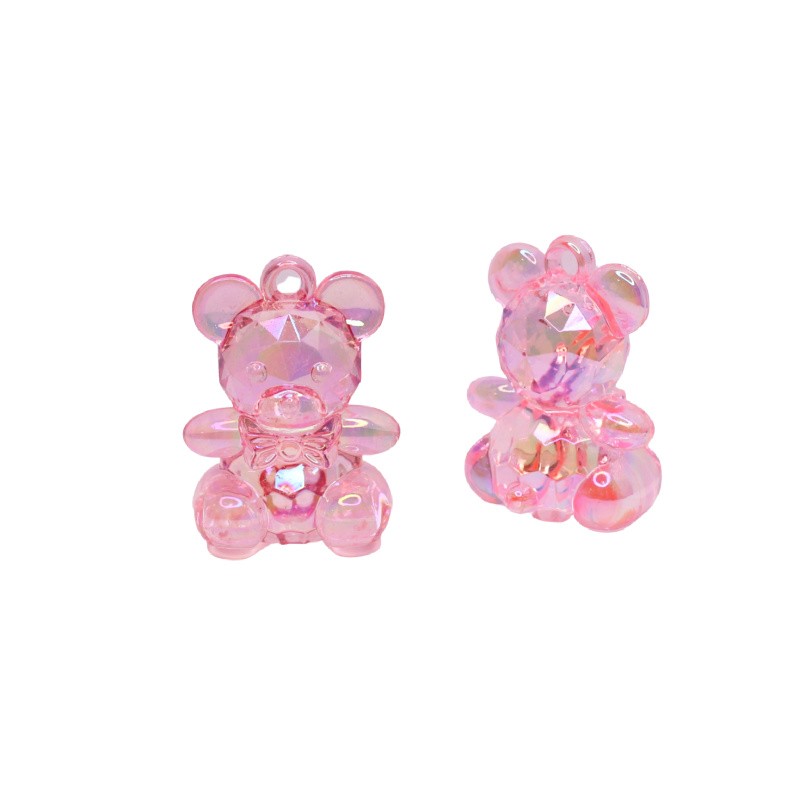 Acrylic pendant / geometric bear light pink 44x33mm / 1 pc. XYPLM002B