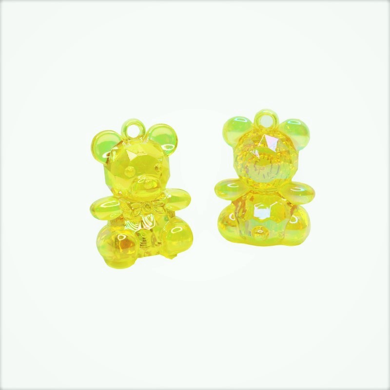 Acrylic pendant / yellow geometric bear 44x33mm / 1 pc. XYPLM002I