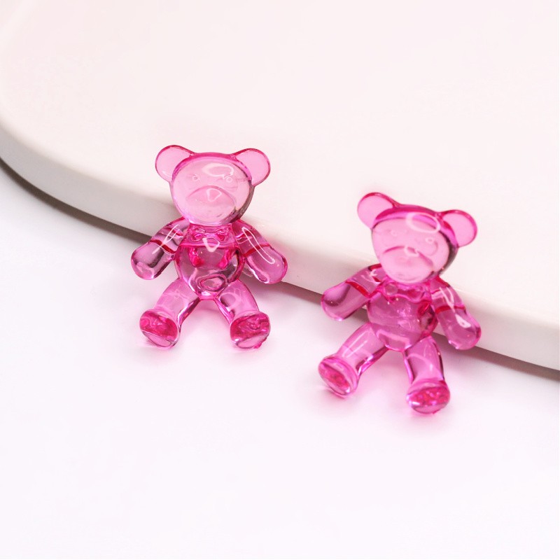 Acrylic pendant / pink bear 38x30mm / 1 pc. XYPLM004B