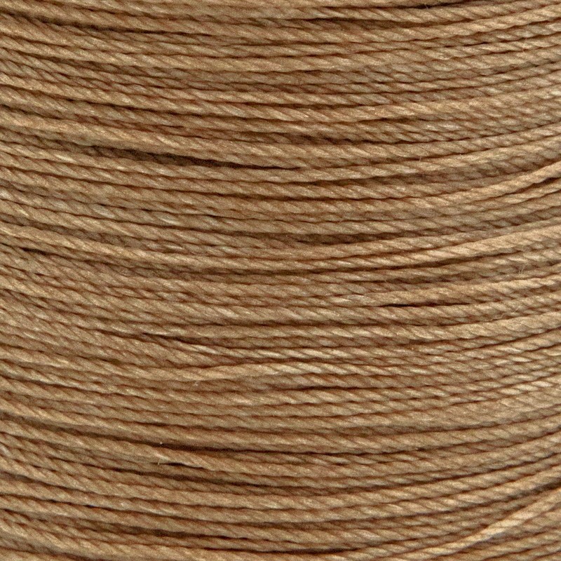 Waxed polyester cord / twisted / dark beige 0.6mm 5m PWSP0633