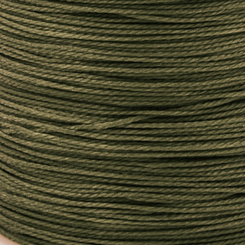 Waxed polyester cord / twisted / khaki 0.6mm 5m PWSP0634