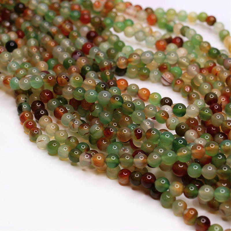 Indian green agate / ball beads approx. 8 mm / 48 pcs / string KAAGID0801
