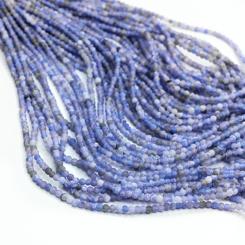 Etched agate / blue / 4mm beads / 94 pcs / string KAAGT0414