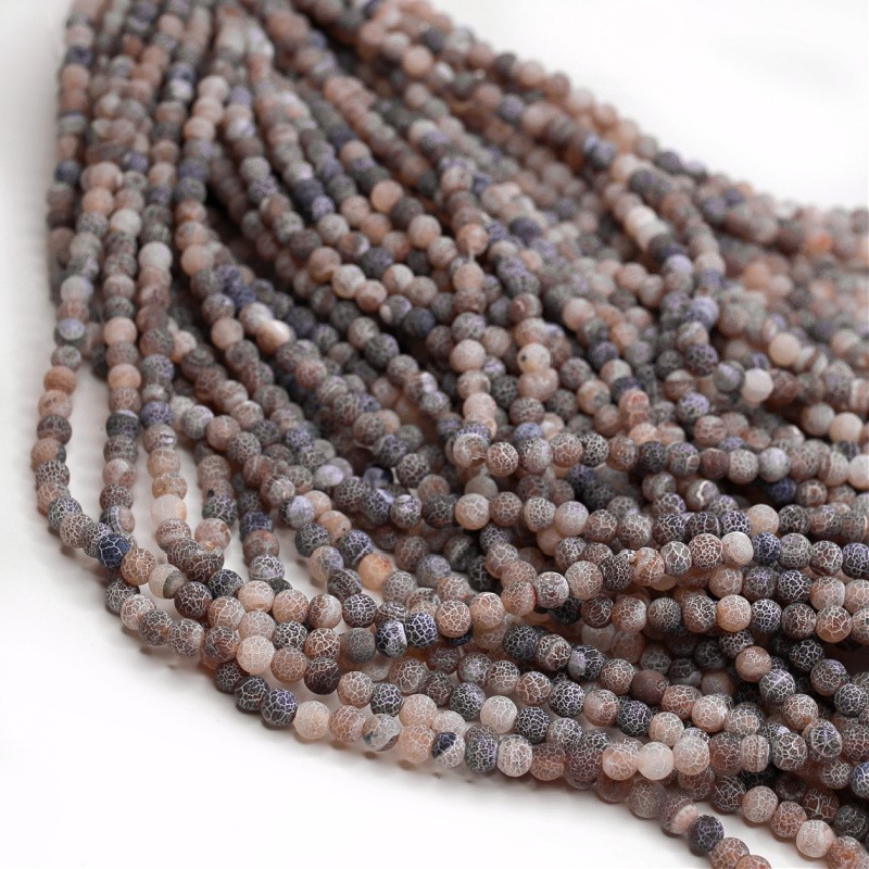 Etched light brown agate / 6 mm beads / 62 pcs / string KAAGT0613A