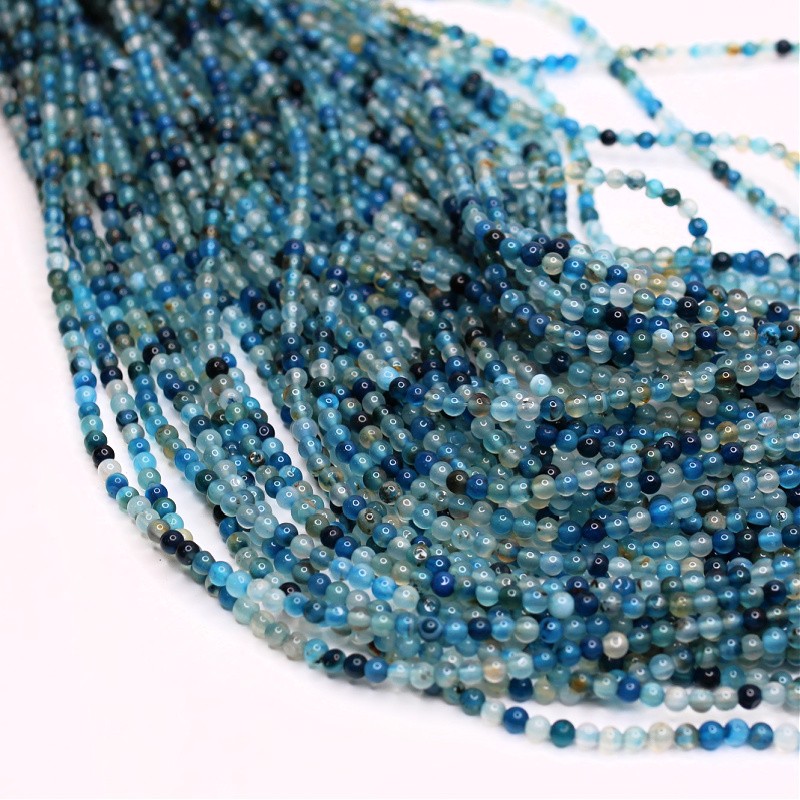 Blue agate/ball beads 4mm 94pcs/cord KAAG0430