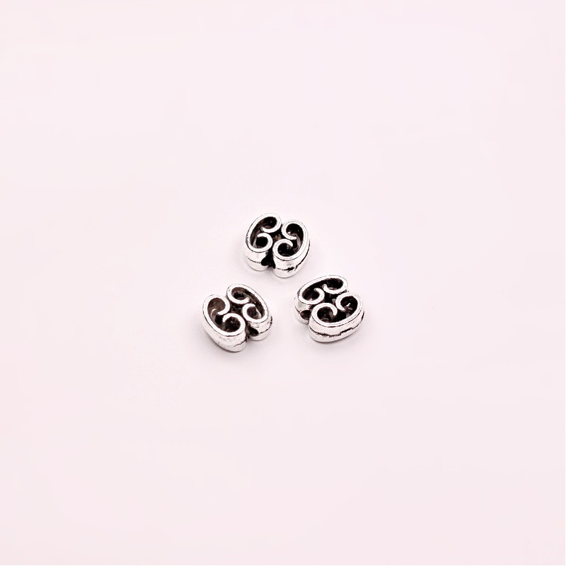 Beads/ openwork spacers/ 7x8mm/ antique silver 4pcs AAT773