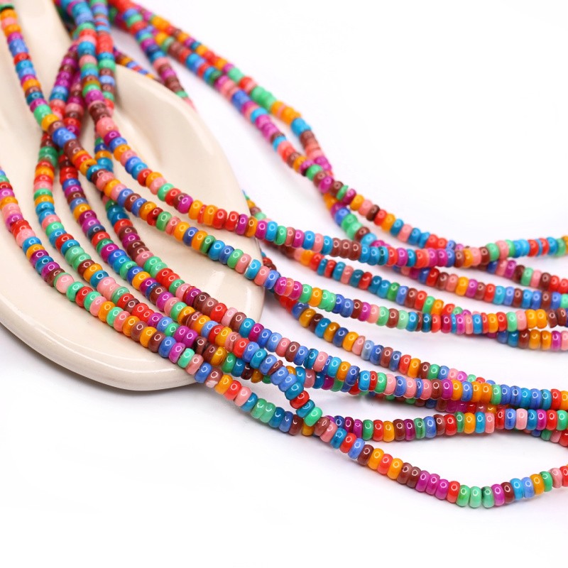 Shell beads/ colored discs approx. 5mm/ string 38cm/ MU223