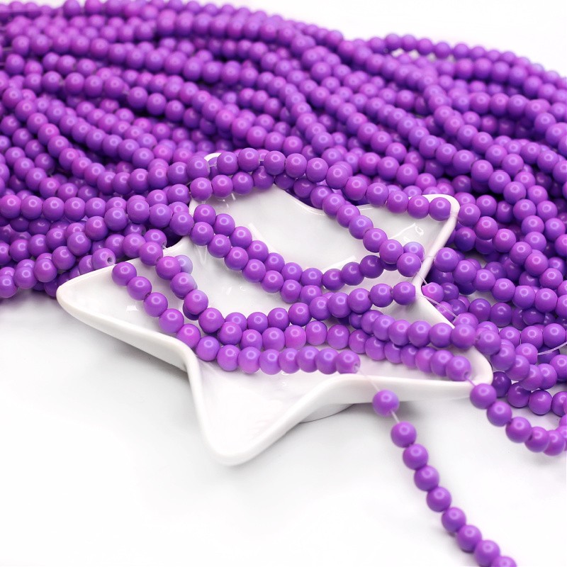 Satin beads/glass balls 6mm Ombre/violet/pink 138 pieces SZST0604A