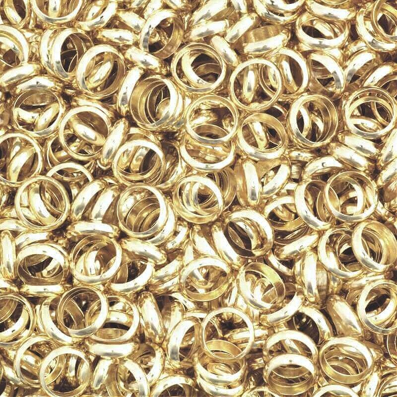 Bead spacer overlay circle gold-plated 6x1.5mm 10pcs AKG064