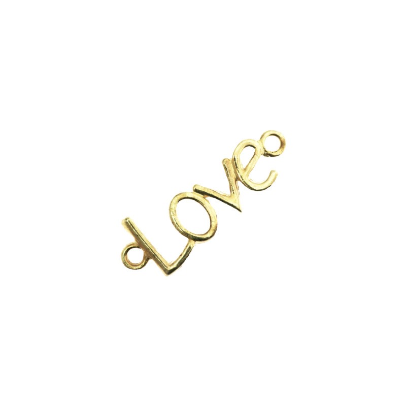 Connector for LOVE bracelets gold-plated 40x15x2mm 1pc AKG047