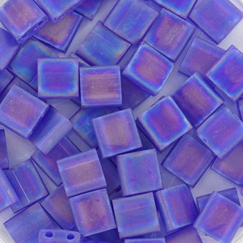 Miyuki Tila beads 5mm/ transparent matte ab cobalt 5g/ MITL5-151FR