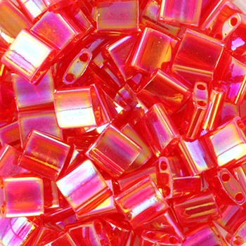 Miyuki Tila beads 5mm/ transparent ab red 5g/ MITL5-254